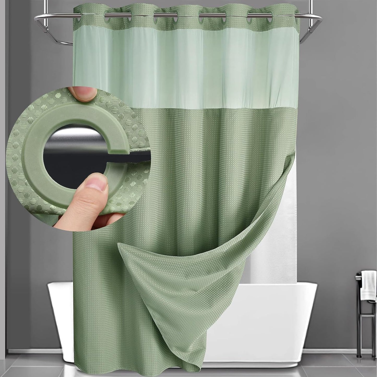 Waterproof perforated shower curtain