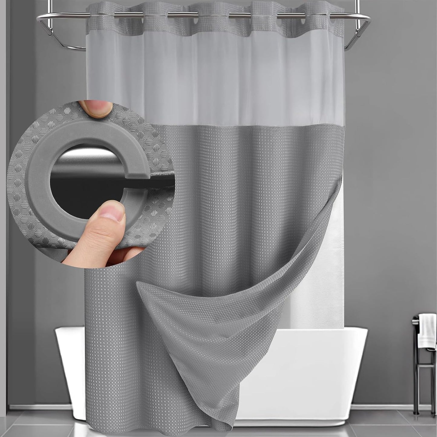 Waterproof perforated shower curtain