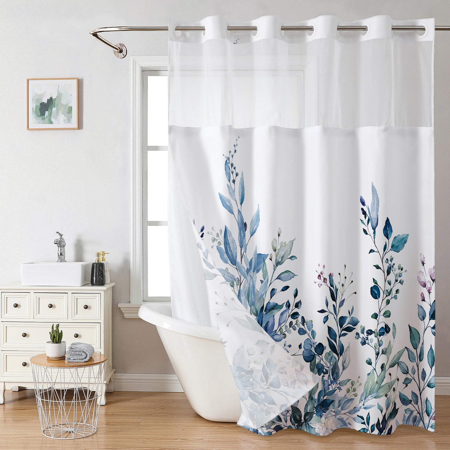 Leaf pattern shower curtain（72in*72in）