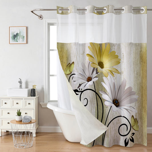 Chrysanthemum pattern shower curtain（72in*75in）