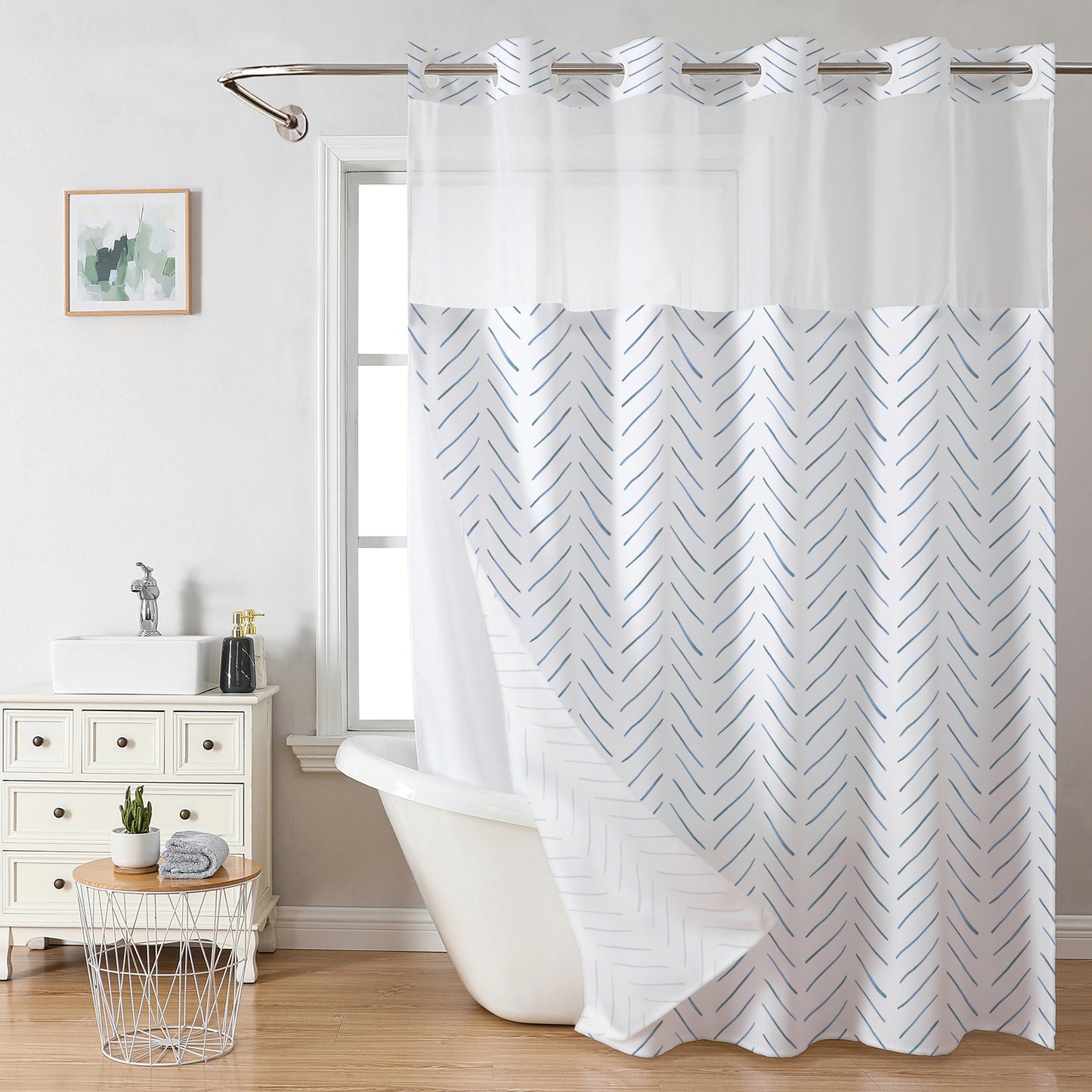 Line pattern shower curtain（72in*75in）