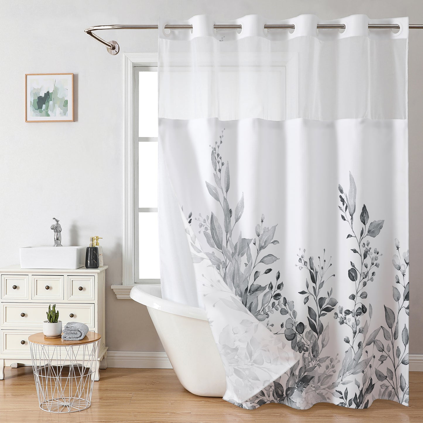 Leaf pattern shower curtain（72in*72in）