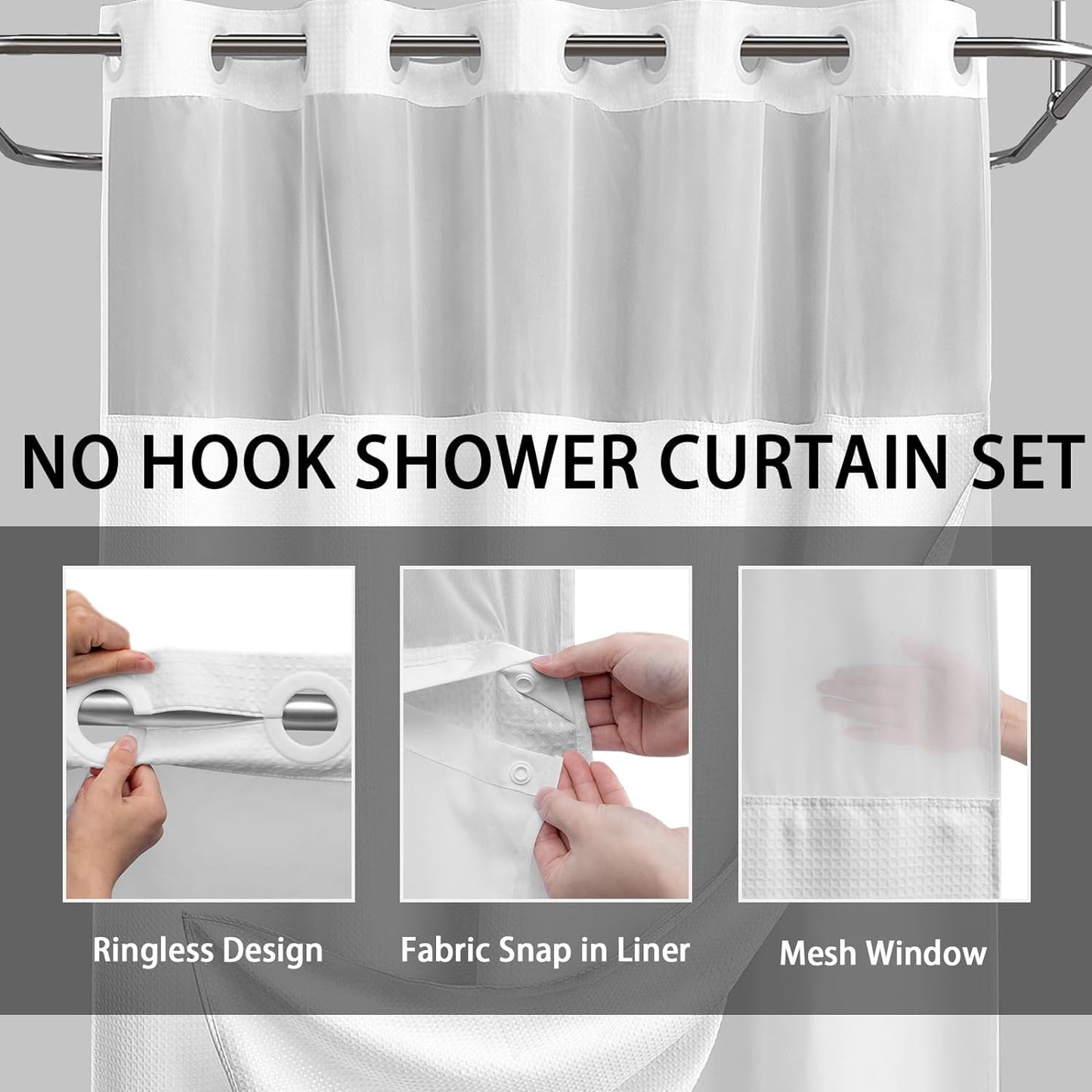 Waterproof perforated shower curtain