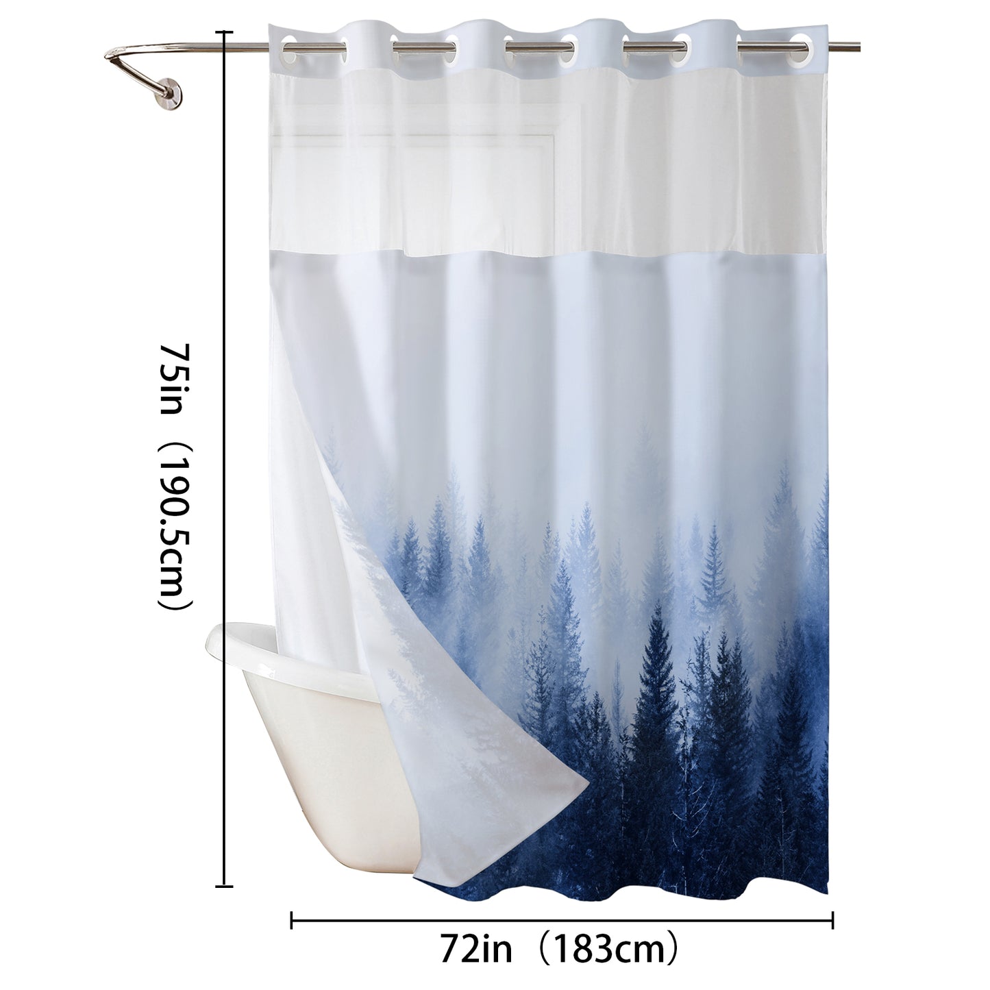 Forest pattern shower curtain（72in*75in）